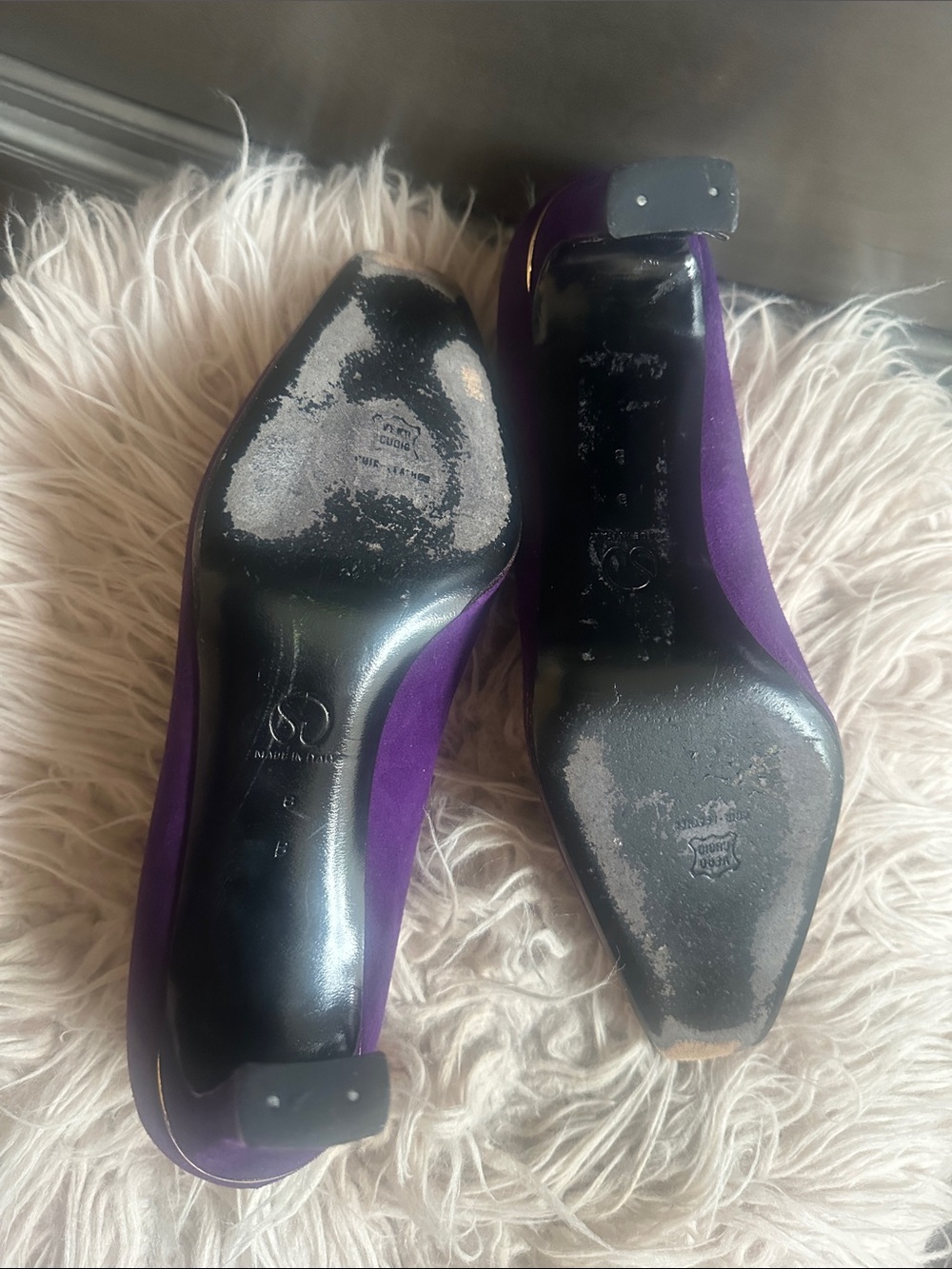 St. John Purple Suede Mary Jane Heels - Picture 4 of 6